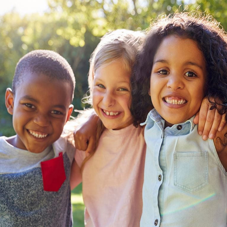 Kids hugging