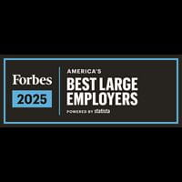 Forbes 2025 American's Best Large Employers badge.