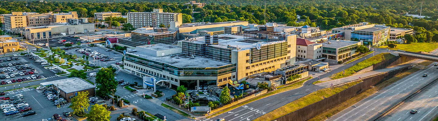 Arkansas Children's Hospital campus aerial view.