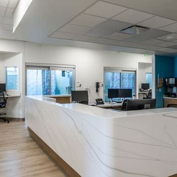 Rendering of PCRU nursing station.