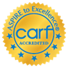 Aspire to Excellence CARF award logo.
